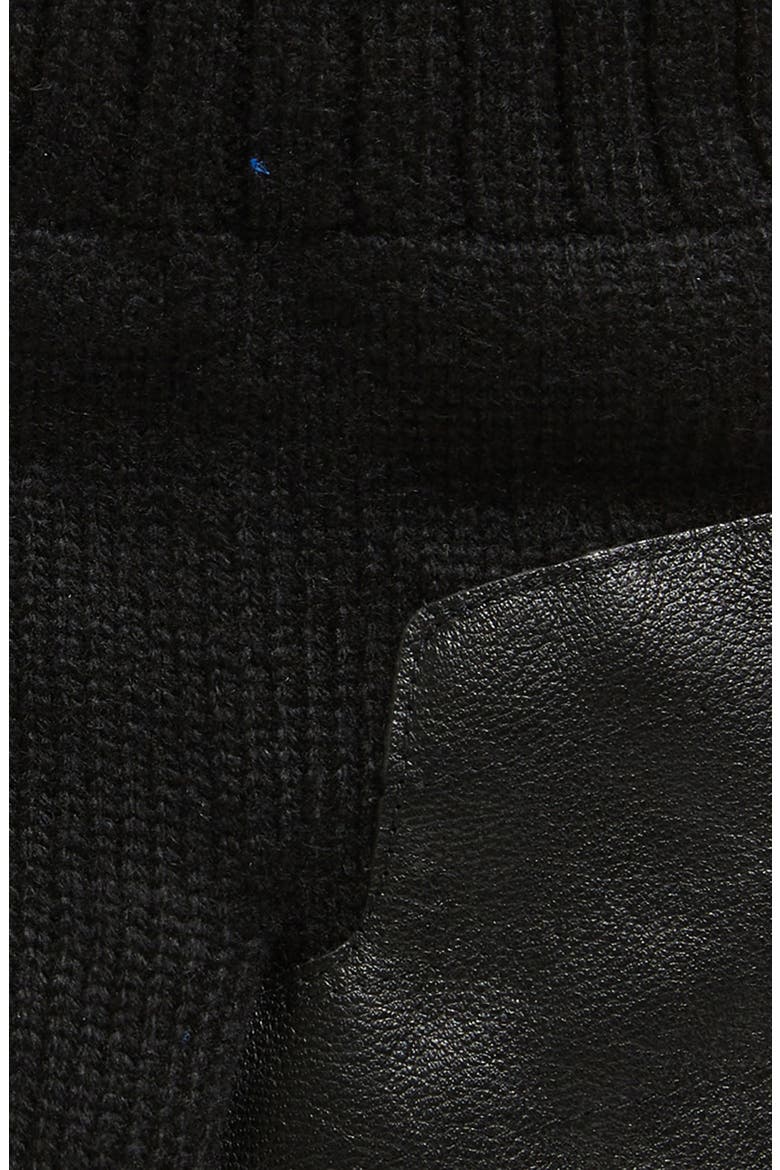 Fleece Lined Knit Gloves, Alternate, color, BLACK