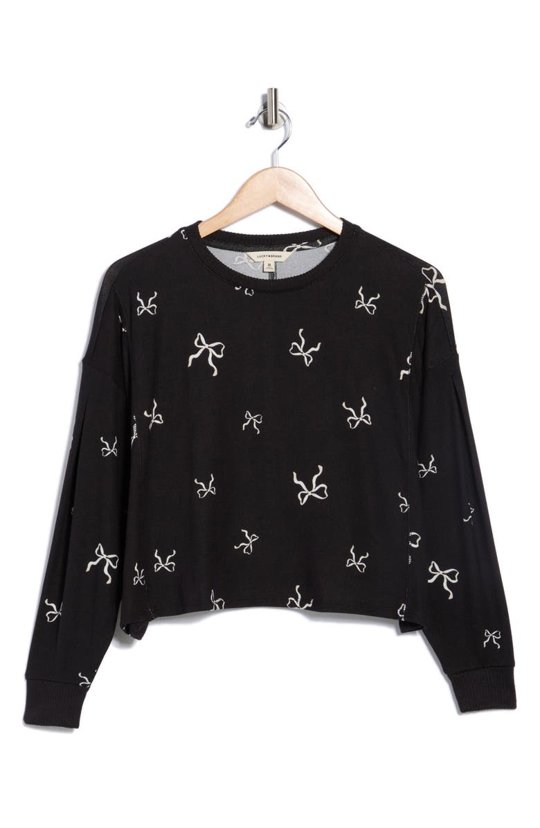 Lucky Brand Back Detail Top, Main, color, Black Multi Combo