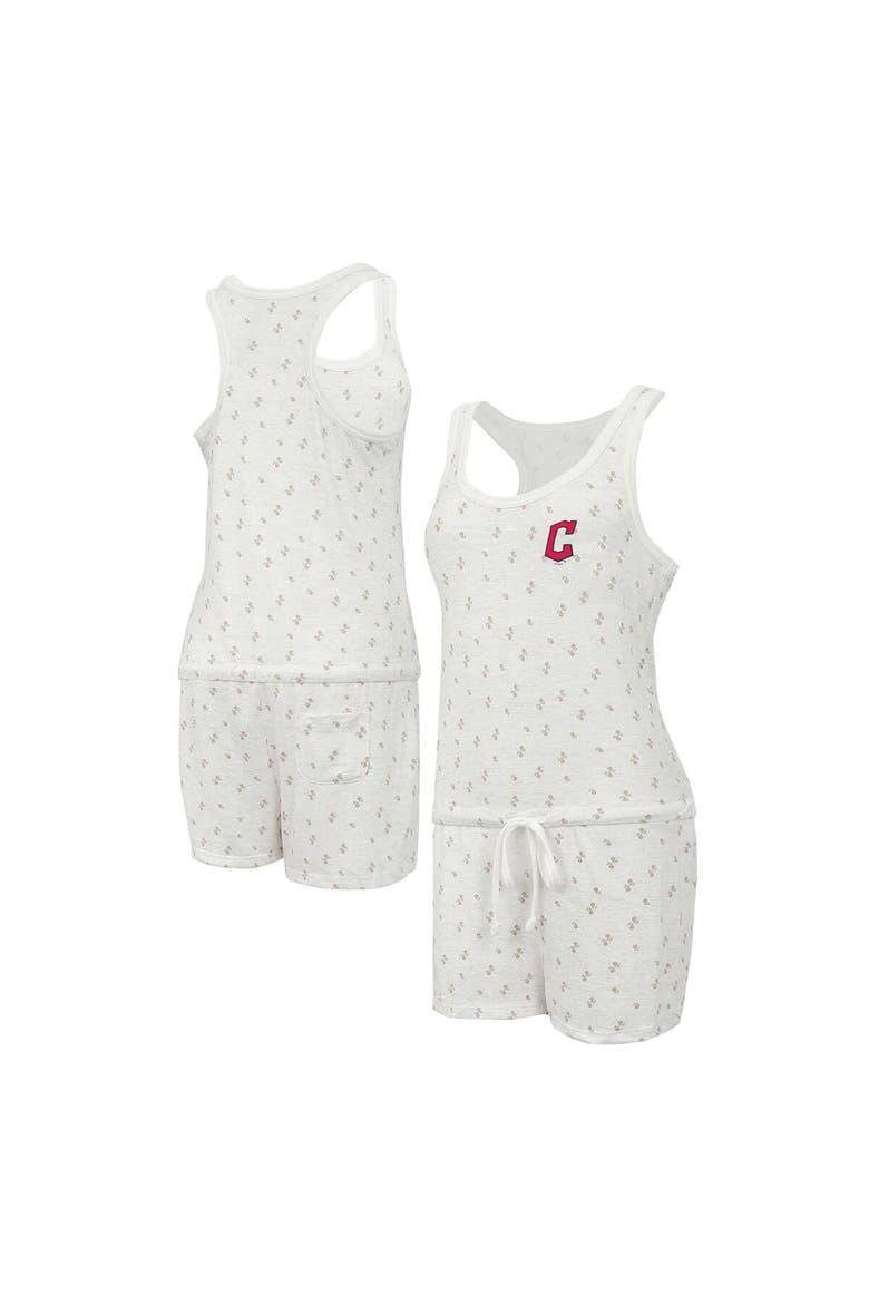 Women's Concepts Sport Cream Cleveland Guardians Gardner Hacci Knit Romper, Alternate, color, Cream