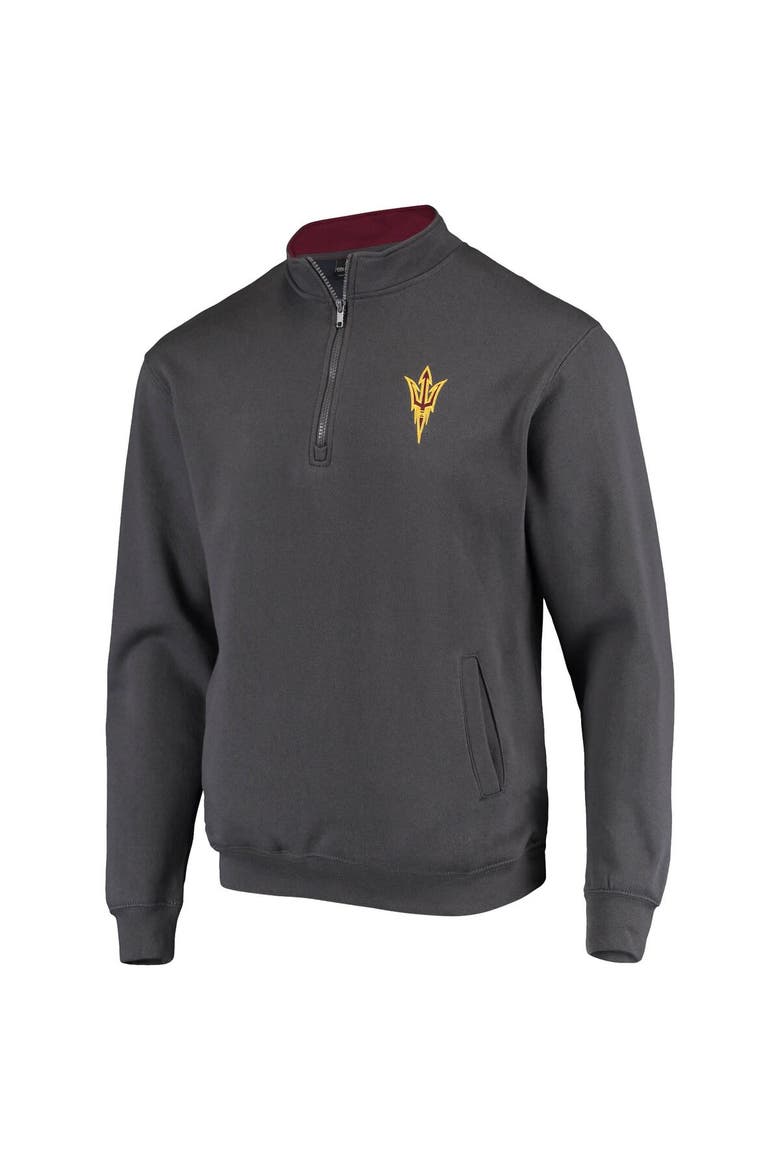 Men's Colosseum Charcoal Arizona State Sun Devils Tortugas Logo Quarter-Zip Jacket, Alternate, color, Charcoal