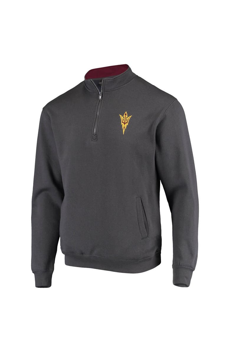COLOSSEUM Men's Colosseum Charcoal Arizona State Sun Devils Tortugas Logo Quarter-Zip Jacket, Alternate, color, Charcoal