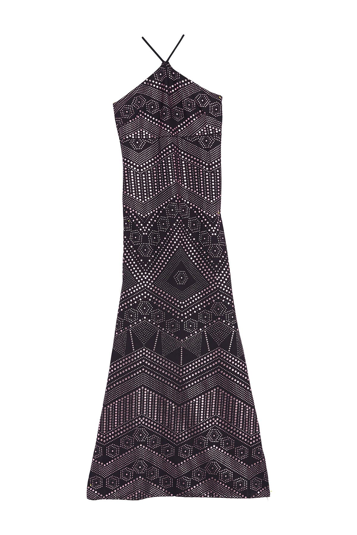 Jump Apparel Geometric Halter Neck Gown | Nordstromrack