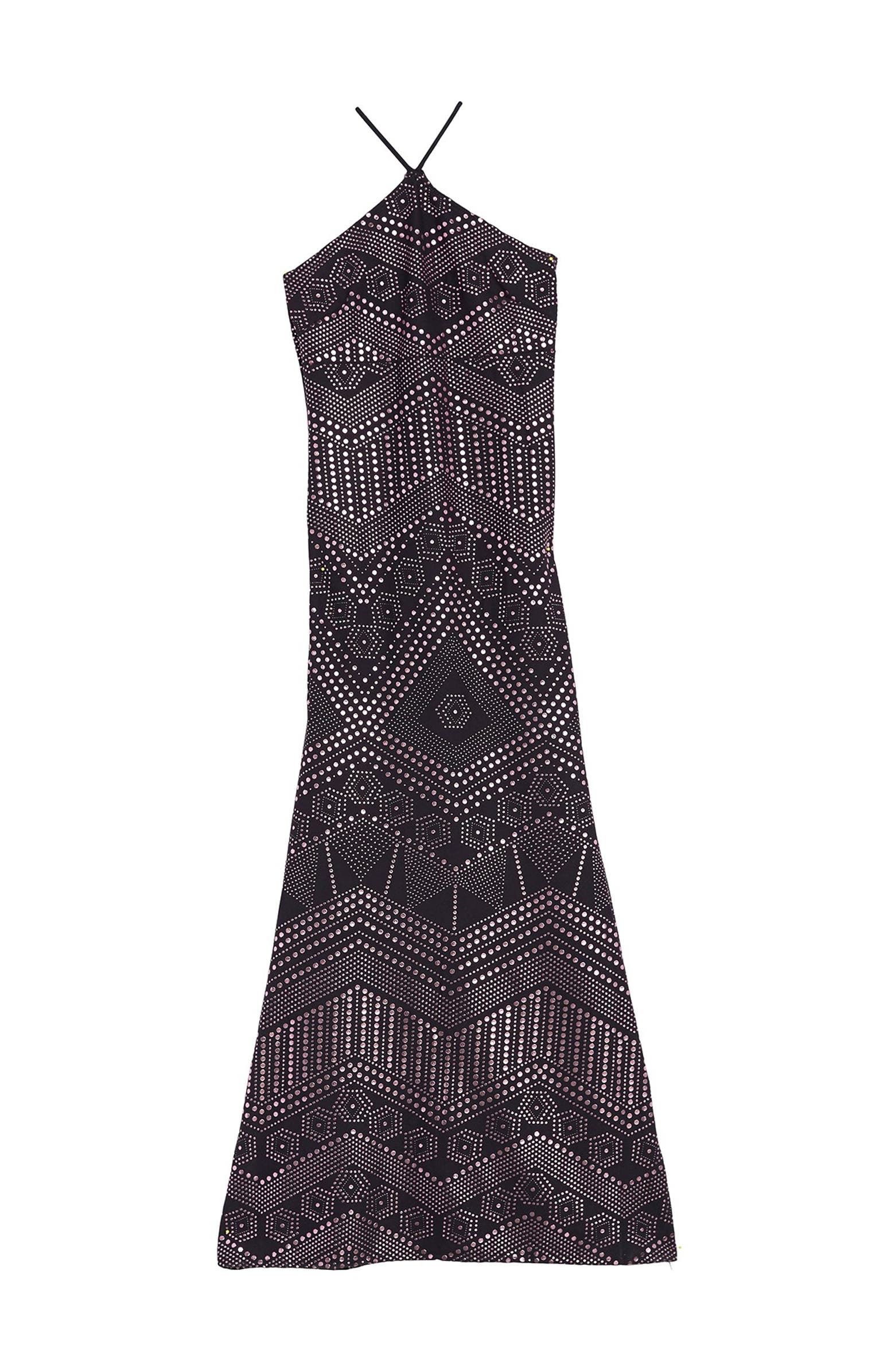 Jump Apparel Geometric Halter Neck Gown | Nordstromrack