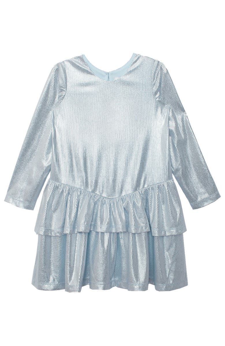 Isobella & Chloe Sparkle and Spin Blue Dress, Main, color, Blue