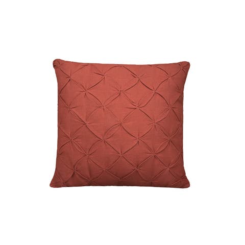 Orange Diamond Tucked Pillow, 18" x 18"