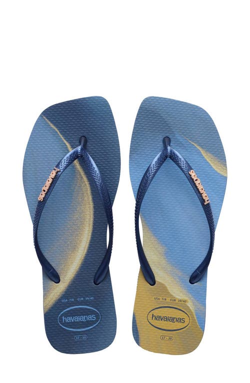 Havaianas Slim Square Flip Flop In Navy Blue