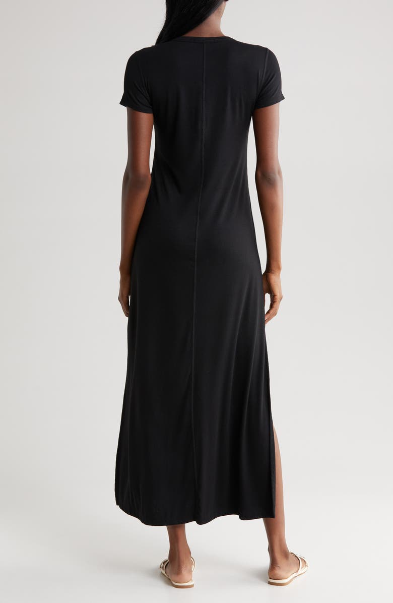 Robin Piccone Amy Rib Cover-Up Dress, Alternate, color, Black