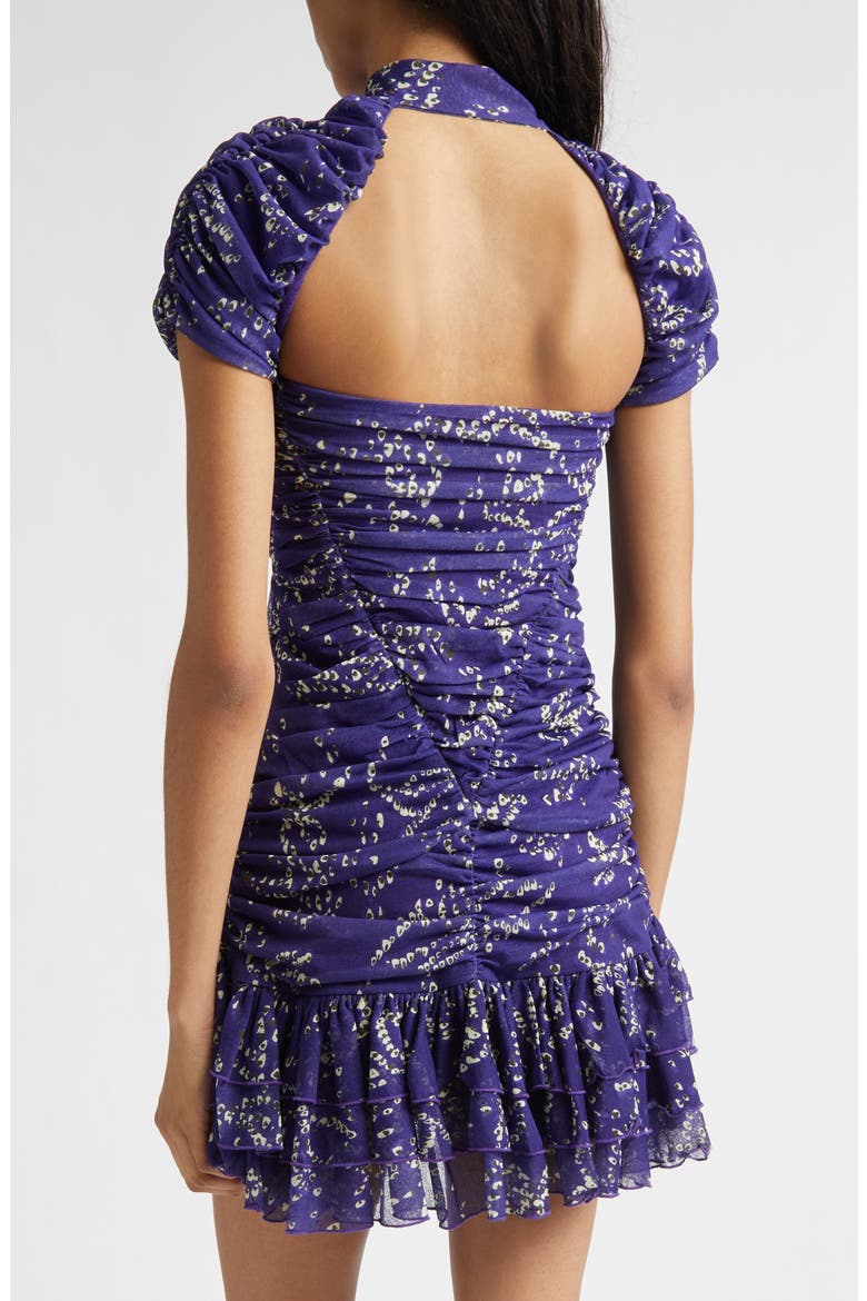 Fiora Floral Ruched Cutout Top, Alternate, color, PURPLE