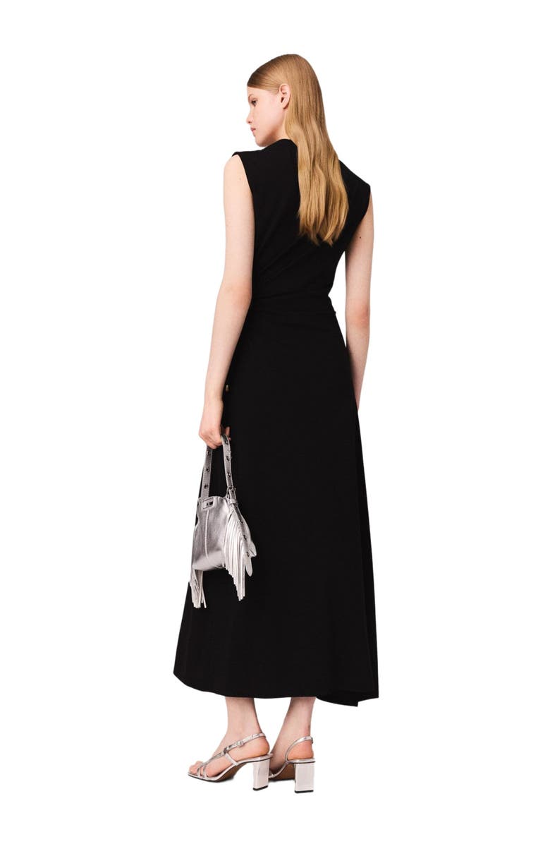 maje Cutout waist maxi dress, Alternate, color, Black
