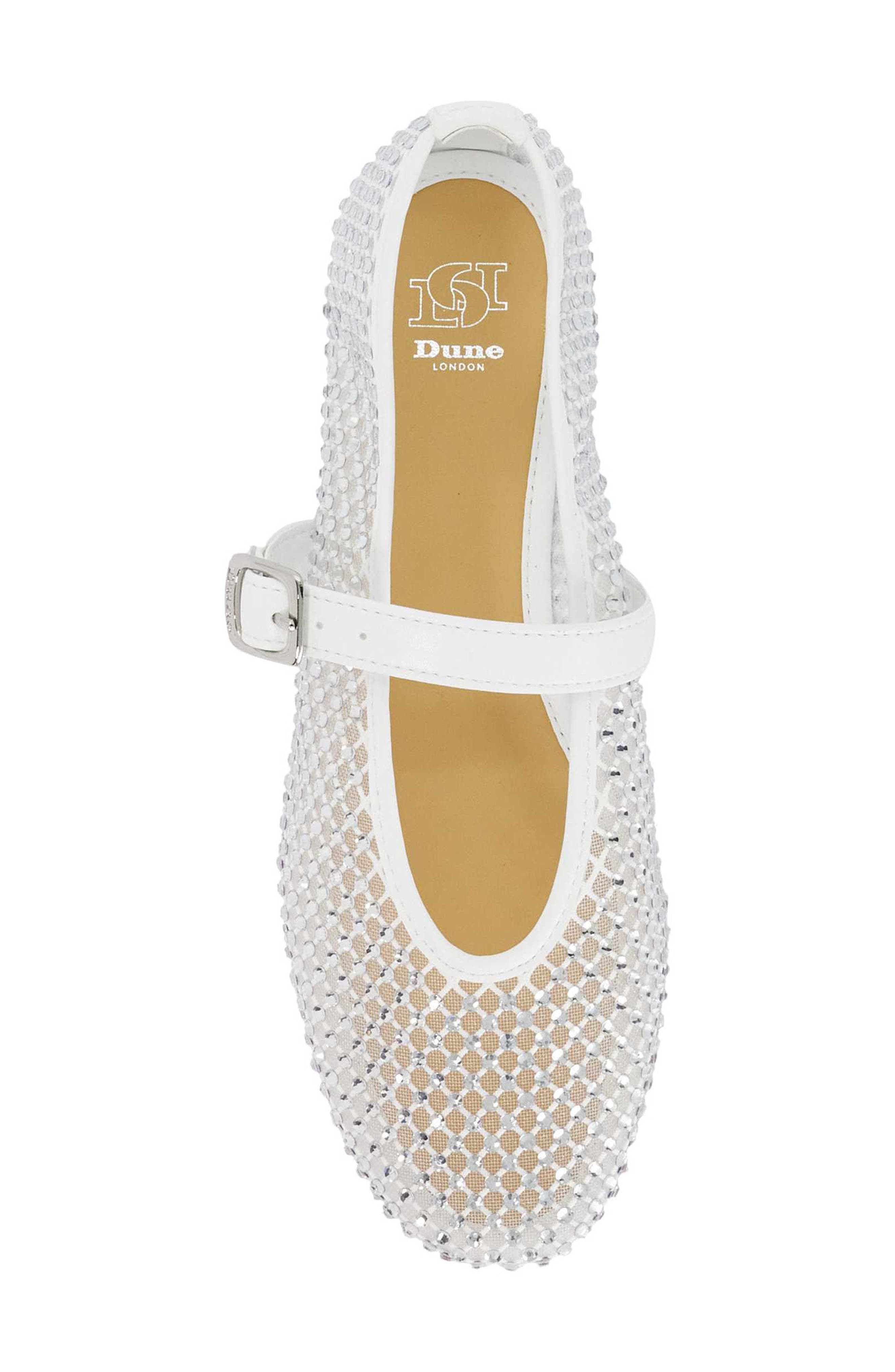 Dune London Haislee Mary Jane Flat, Alternate, color, White