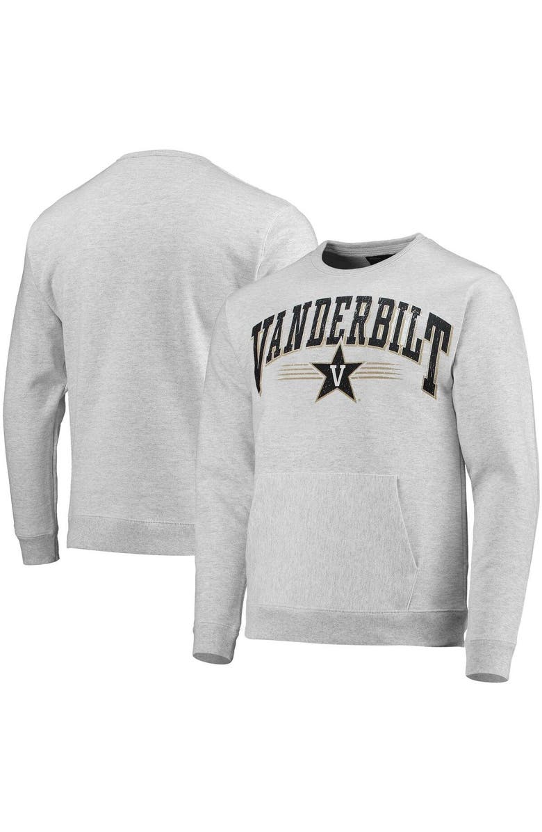 LEAGUE COLLEGIATE WEAR Men's League Collegiate Wear Heathered Gray Vanderbilt Commodores Upperclassman Pocket Pullover Sweatshirt, Main, color, 