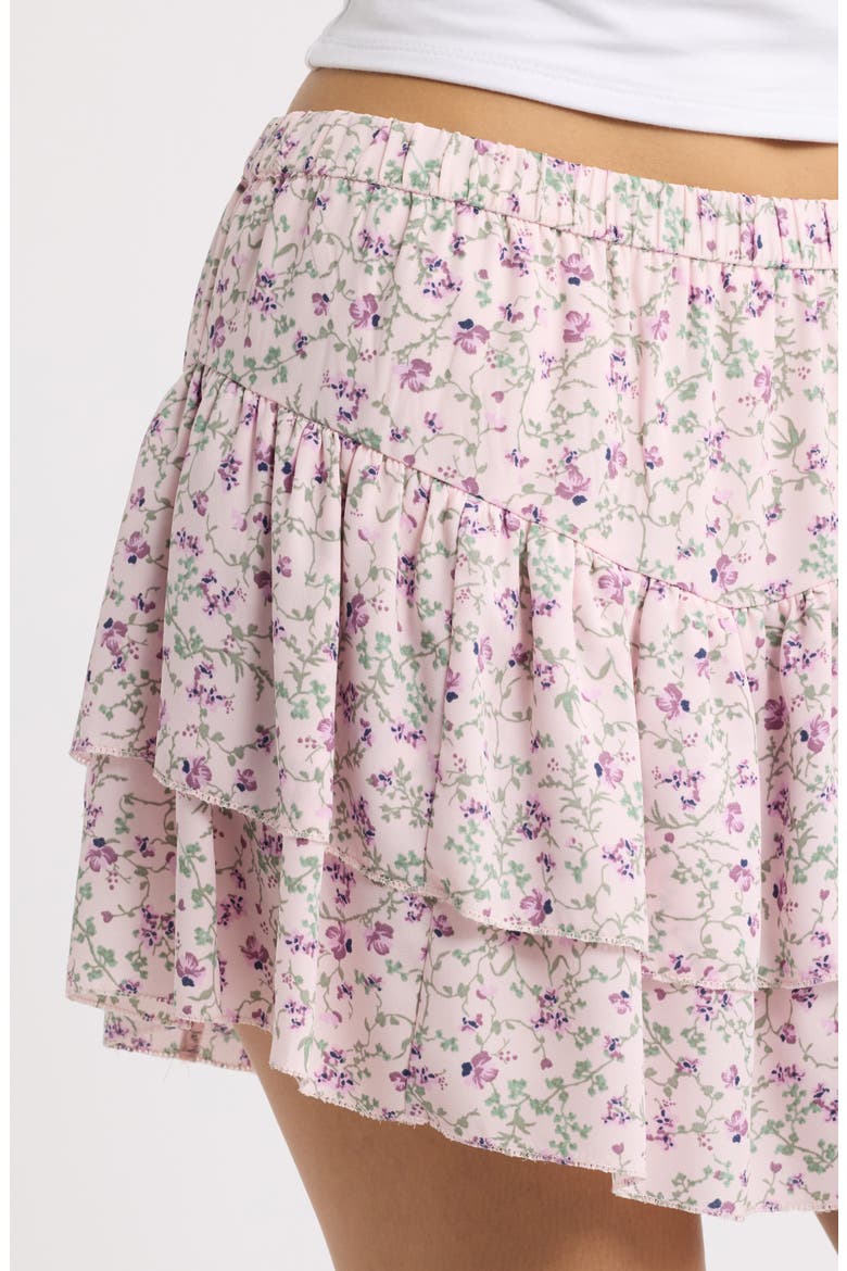 Chiffon Ruffle Miniskirt, Alternate, color, PINK - PURPLE CLANCY VINE
