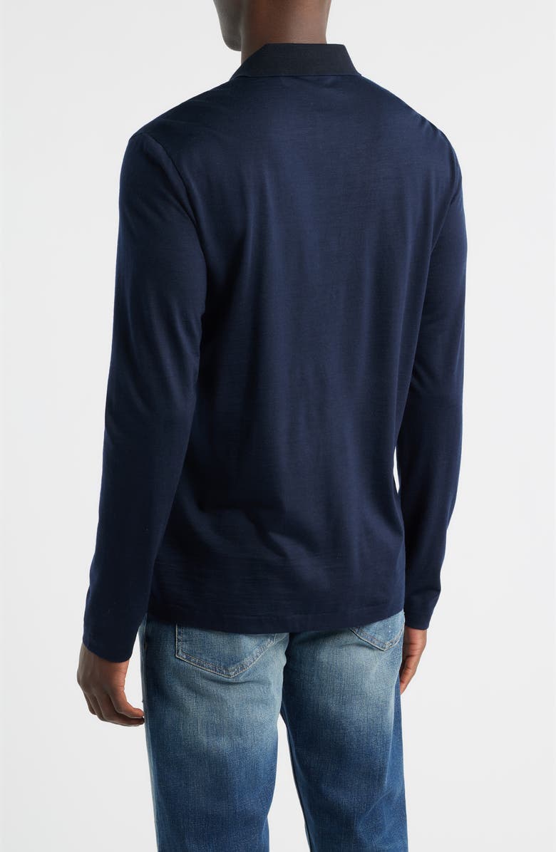 BOSS Pado 110 Long Sleeve Wool Polo, Alternate, color, Dark Blue