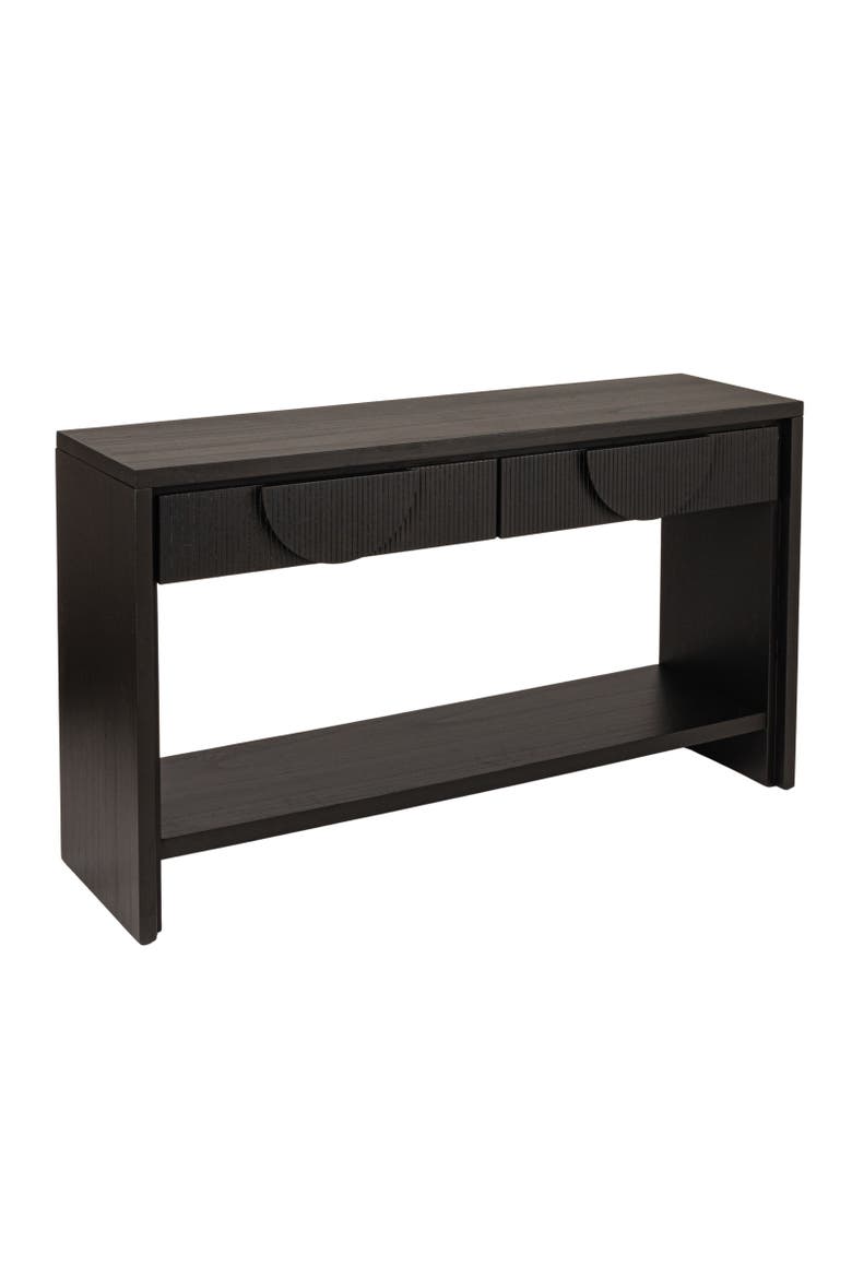 Modern Black Console Table with Storage Drawers, Main, color, Black