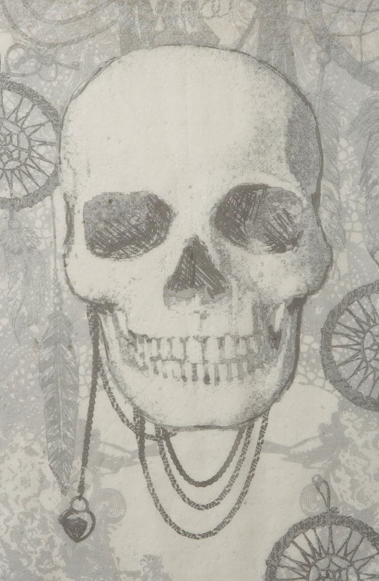 Topshop 'Dream Catcher & Skull' Scarf, Alternate, color, 