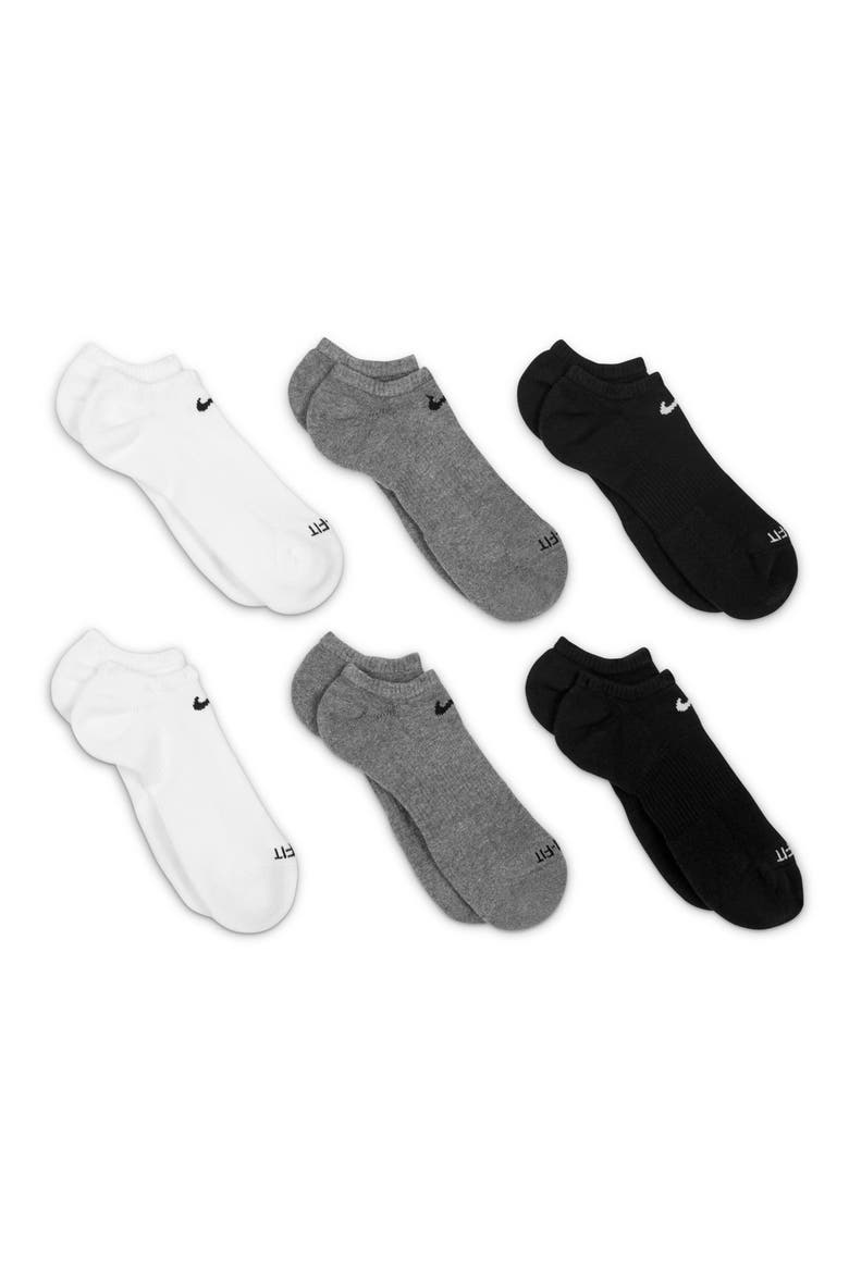 Kids' Assorted 6-Pack Dri-FIT Everyday No-Show Socks, Main, color, GREY MULTICOLOR