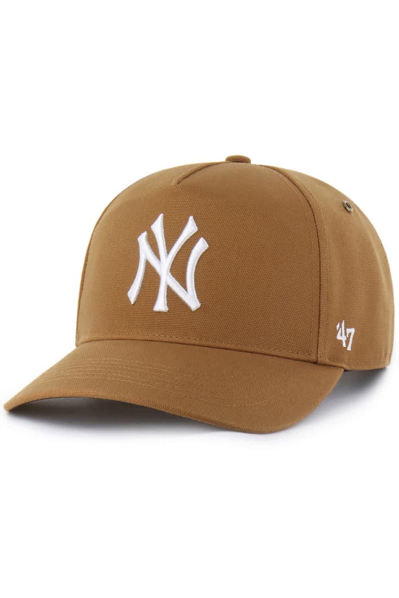 Men's Carhartt x '47  Brown New York Yankees Hitch Adjustable Hat, Main, color, Brown