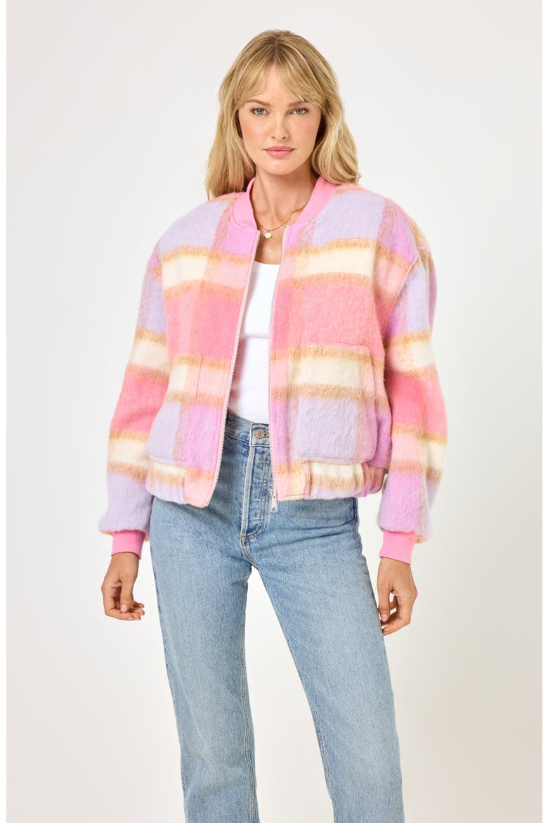 Quinn Plaid Bomber Jacket, Alternate, color, POINT DUME PLAID