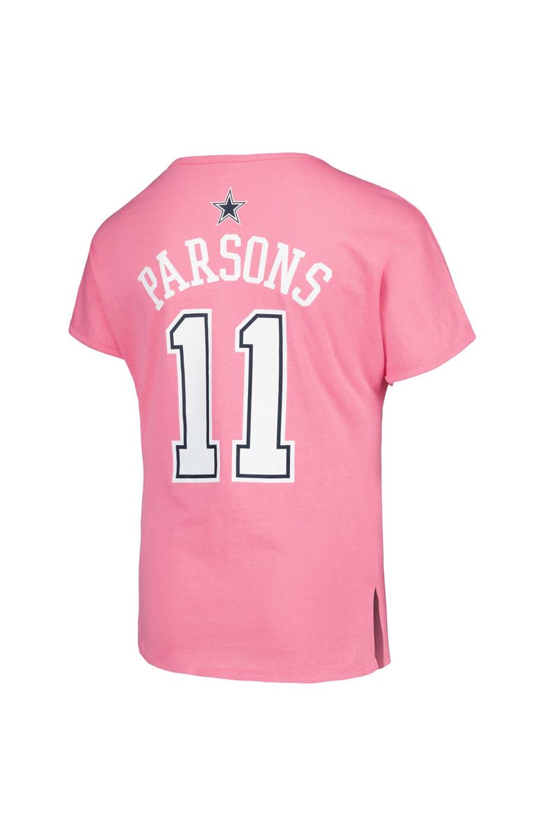 Outerstuff Girls Youth Micah Parsons Pink Dallas Cowboys Player Name & Number T-Shirt, Alternate, color, 