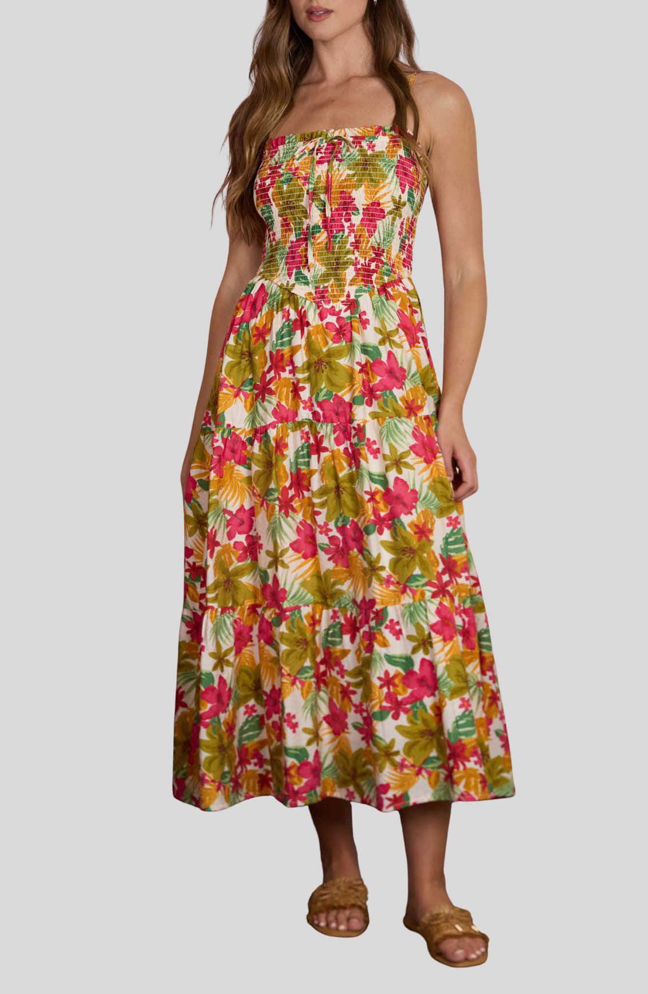 Blu Pepper Floral Midi Dress