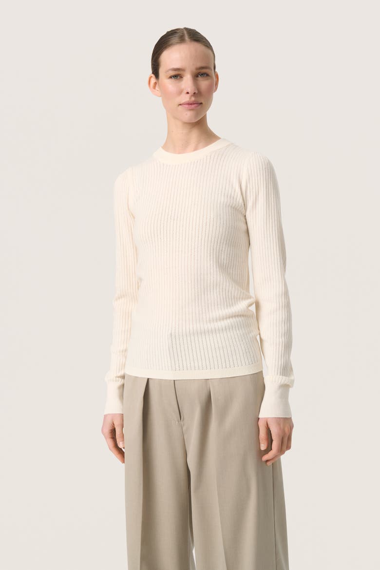 SLSpina Slim Fit Crew Neck Pullover, Main, color, Whisper White