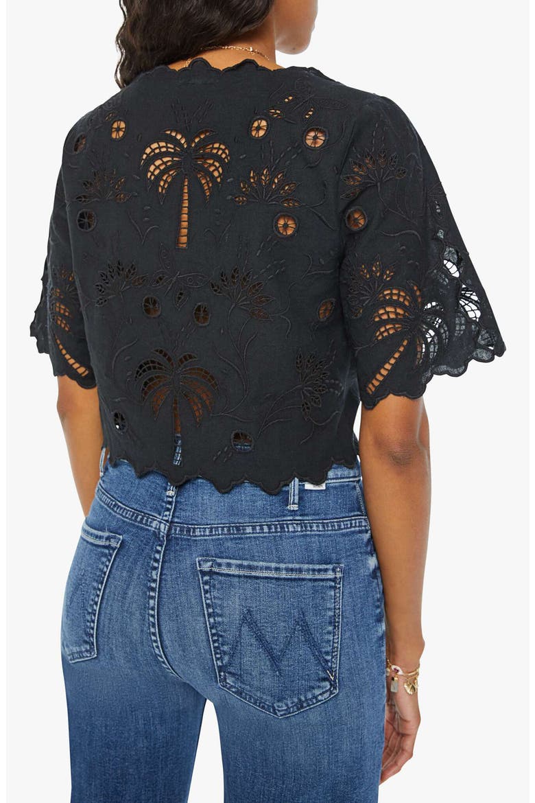 The Social Butterfly Lace Crop Top, Alternate, color, PALMS UP