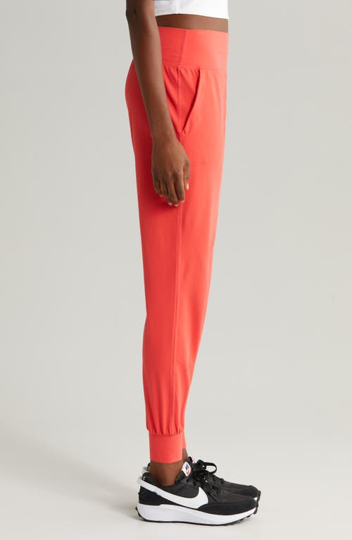 Zella Studio Luxe High Waist Slim Joggers In Red Cayenne