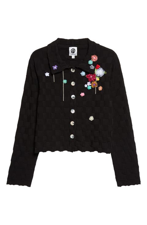 Floral Check Organic Cotton Shrunken Jacket