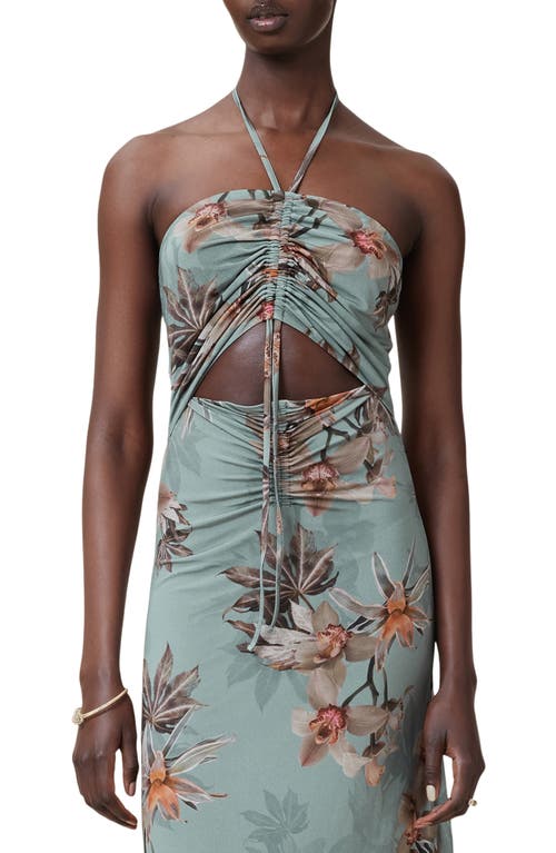 Allsaints Celia Cutout Halter Maxi Dress In Multi