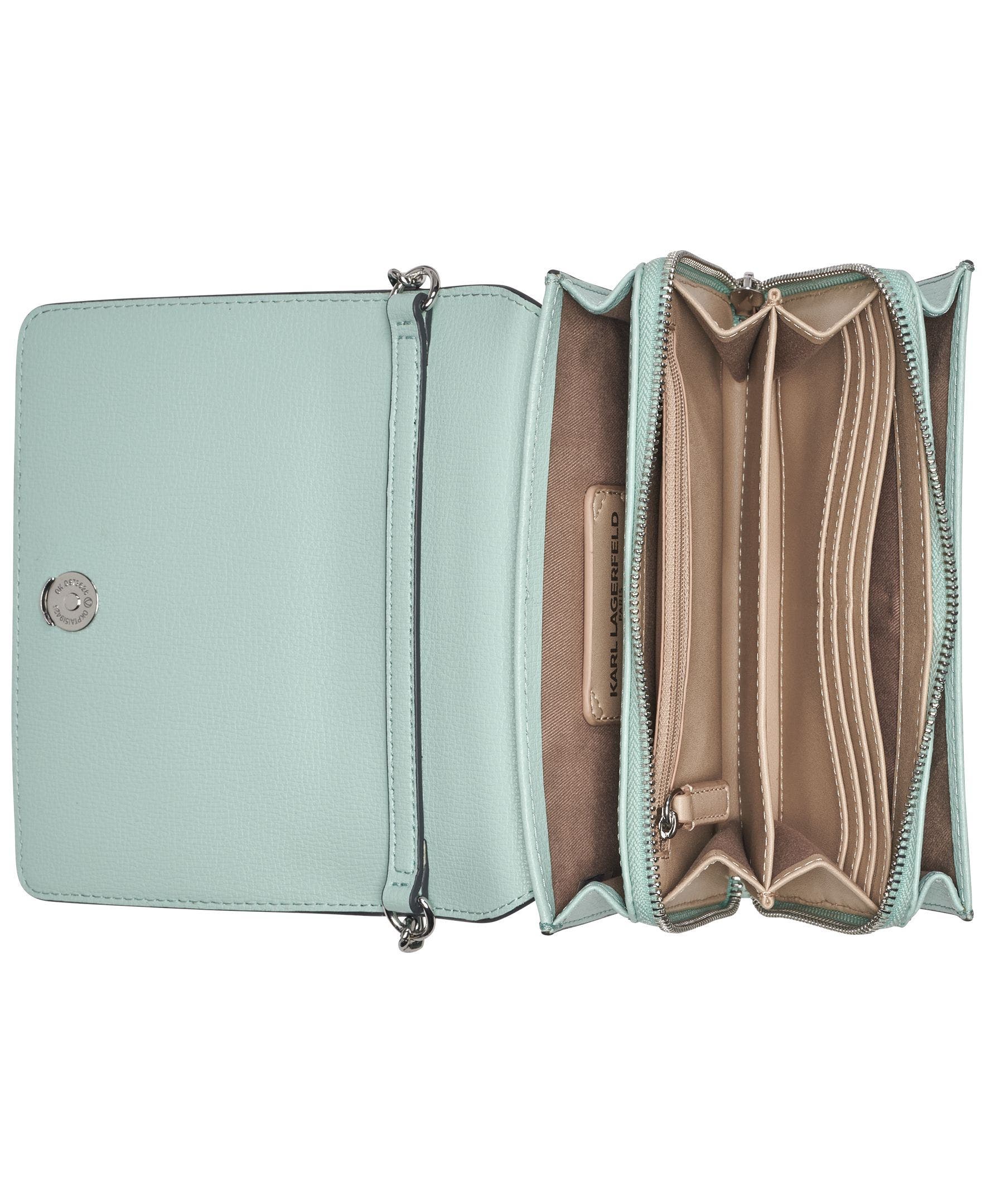 KARL LAGERFELD PARIS Lourdes Swag Chain Crossbody, Alternate, color, Mint