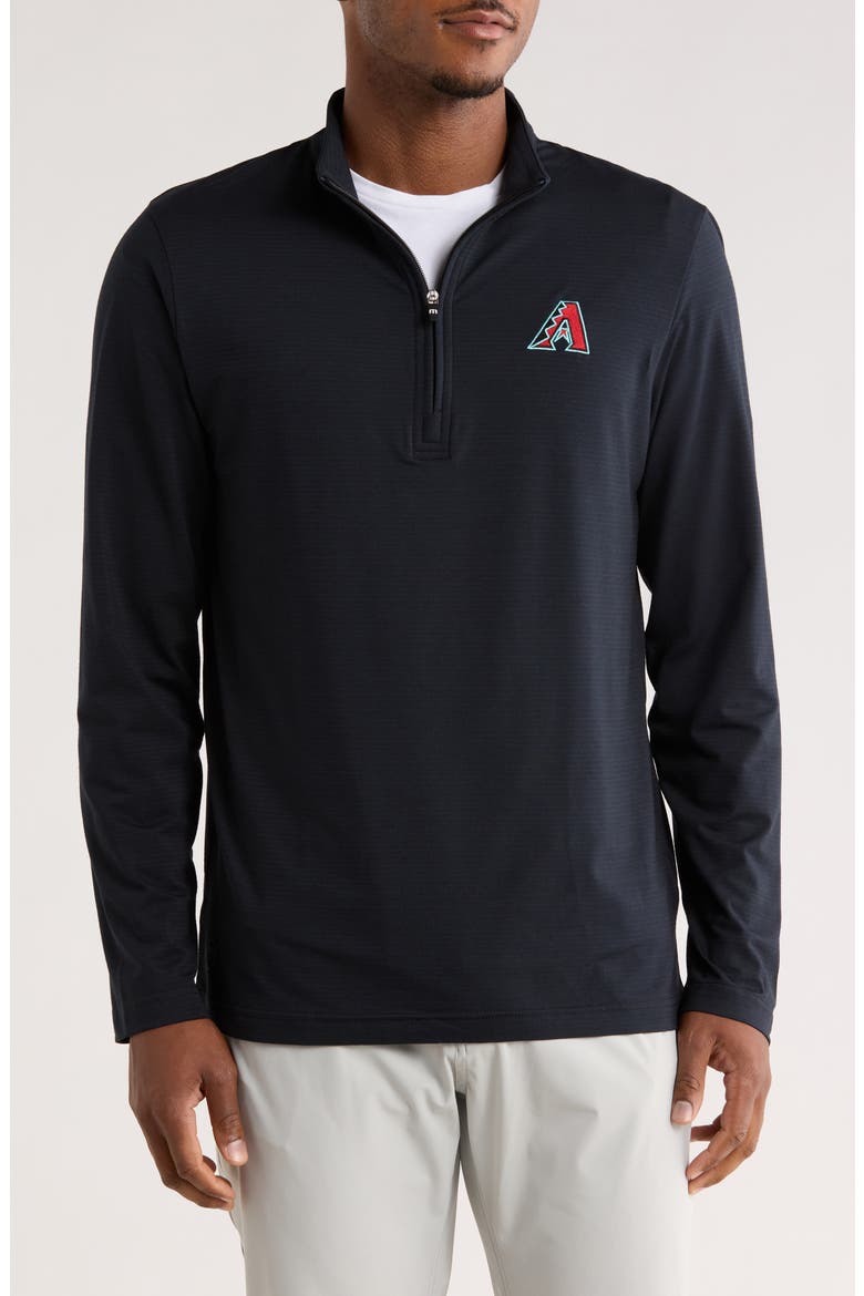 The Heater Arizona Diamondbacks Quarter Zip Pullover, Main, color, BLACK