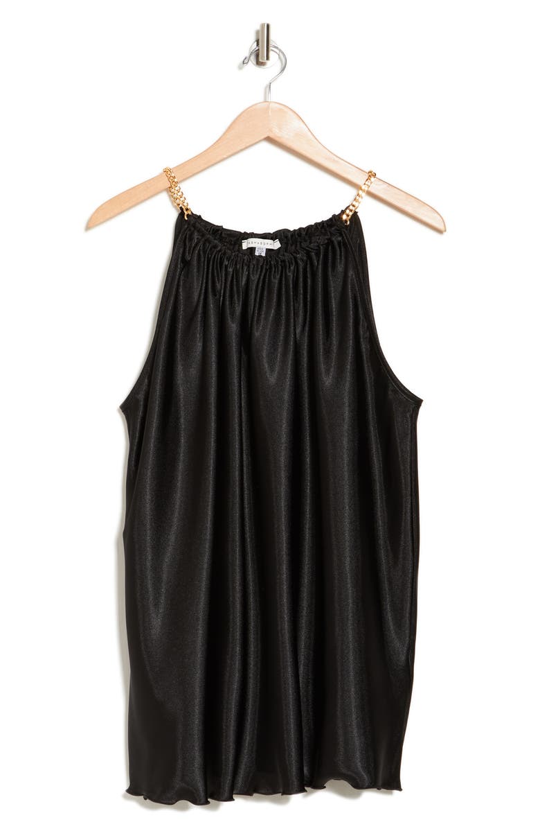 TASH AND SOPHIE Chain Strap Pleated Top, Alternate, color, Black