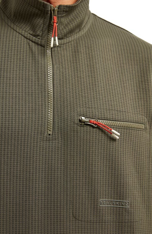 Sealskinz Colney Quarter Zip Pullover In Olive