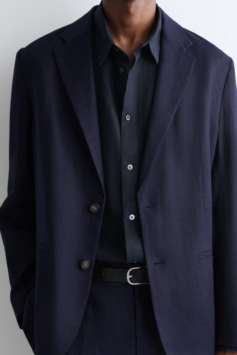 Relaxed Linen Shirt, Alternate, color, NAVY