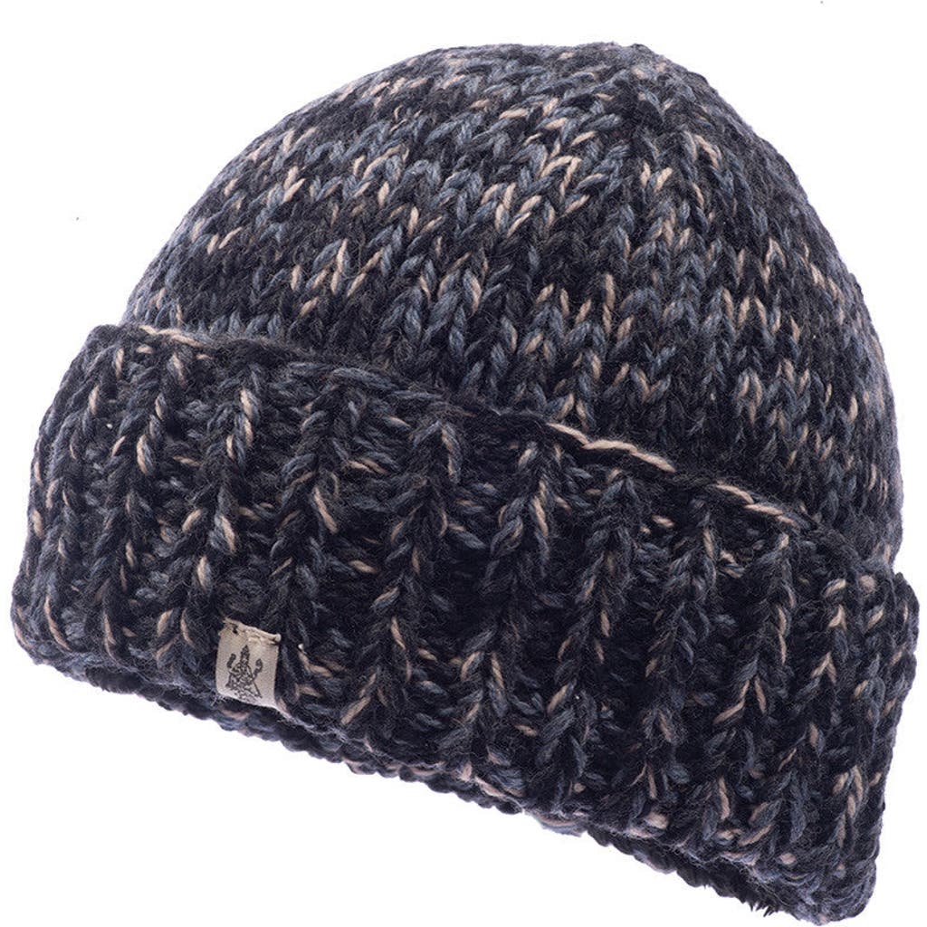 Nirvana Designs Marbled Rib Fold Beanie In Blue