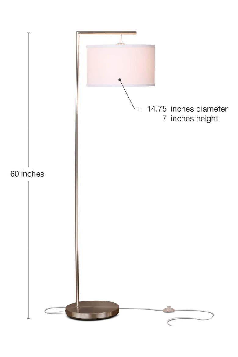 Montage Modern 60' LED Smart Home Compatible Floor Lamp, Alternate, color, SATIN NICKEL