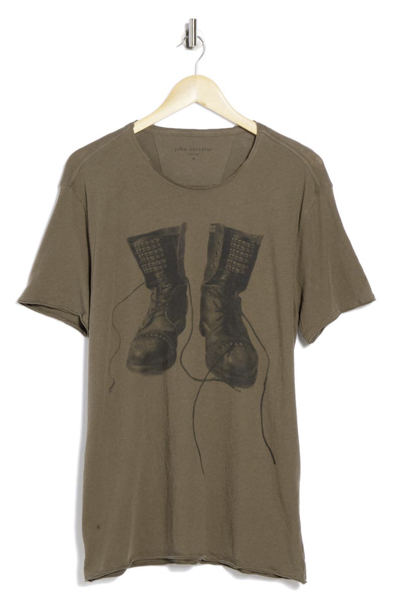 John Varvatos Boots Organic Cotton Graphic T-Shirt, Alternate, color, Teakwood