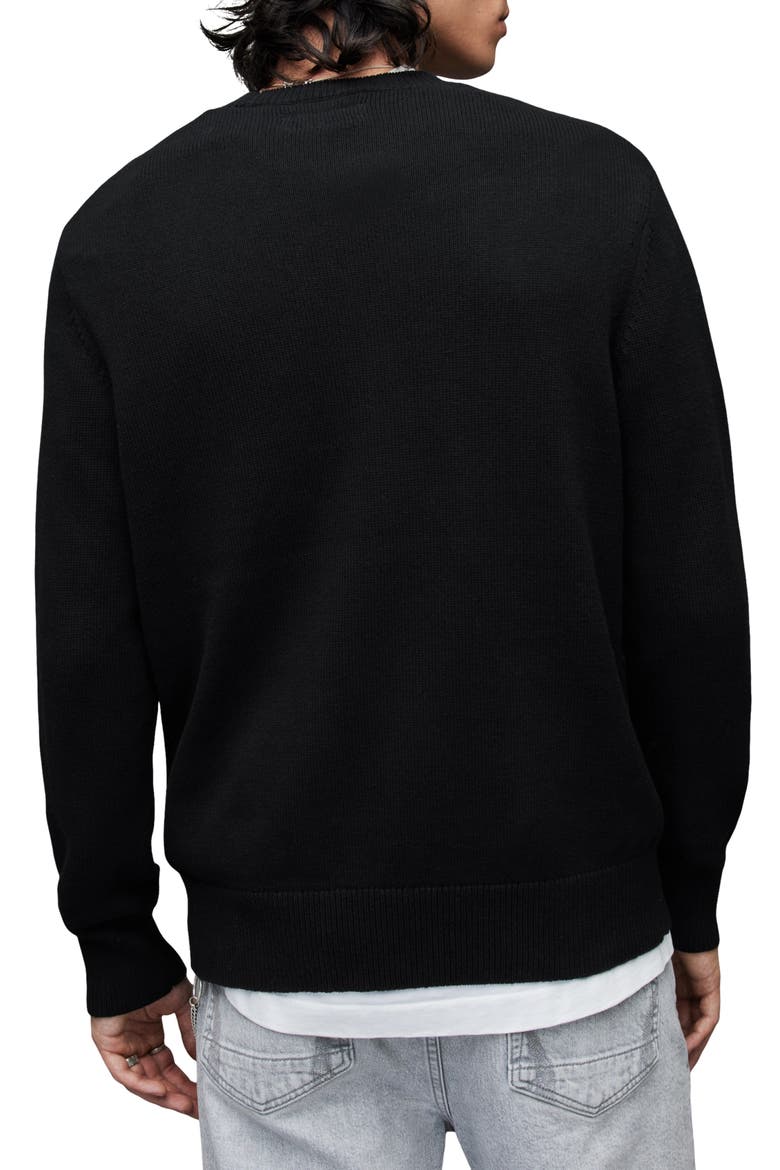 Signature Hairy Logo Cotton Crewneck Sweater, Alternate, color, BLACK
