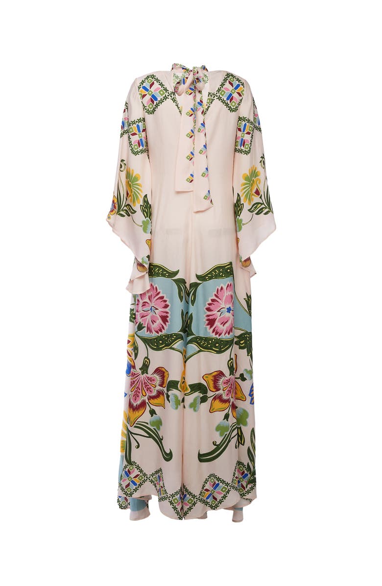 La DoubleJ Magnifico Dress Placée Folk Flowers Azzurro Pink, Alternate, color, 