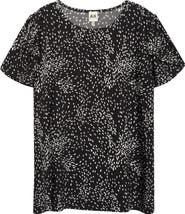 AK ANNE KLEIN Swirling Dot Print Tulip Sleeve Top