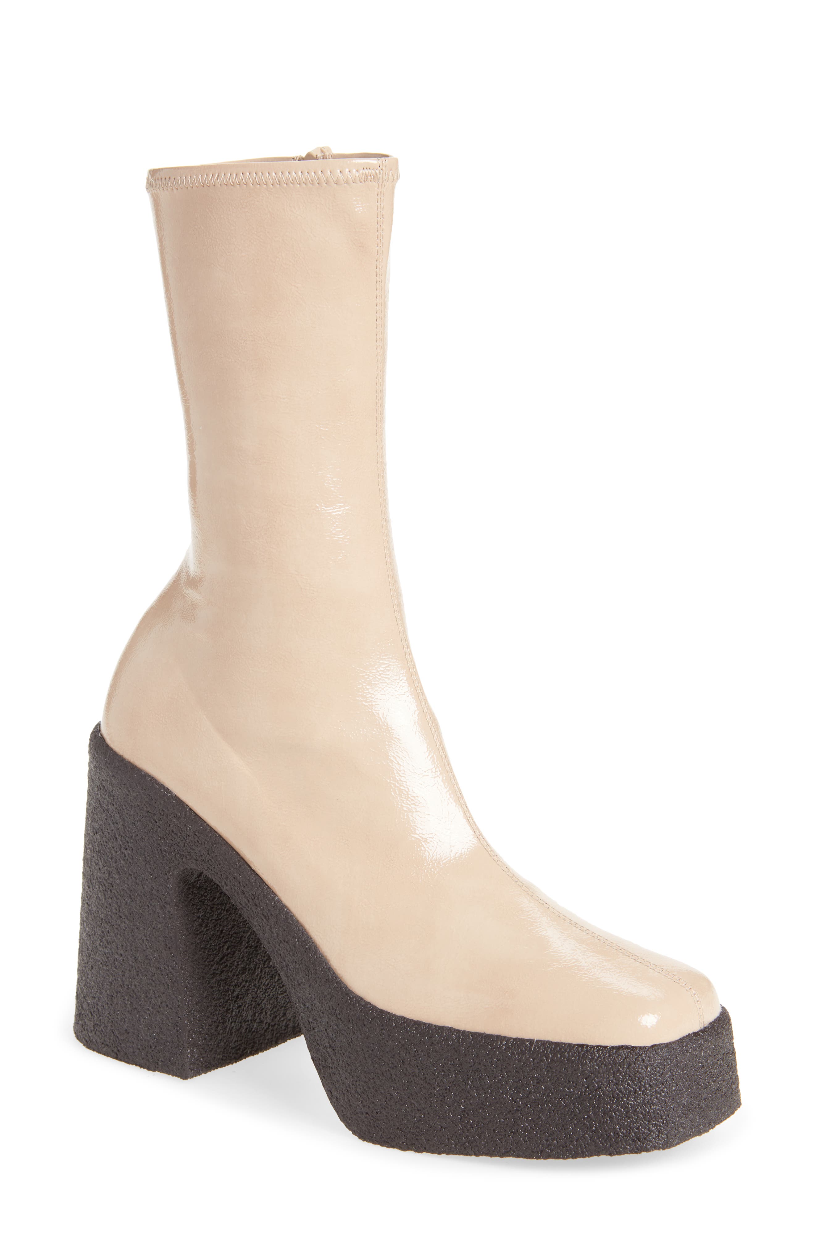 Square Toe Platform Bootie, Main, color, BEIGE