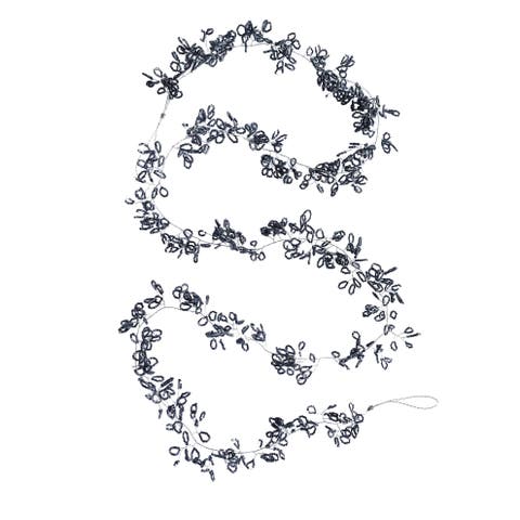 Glass Beaded Metal Garland, Pewter Finish