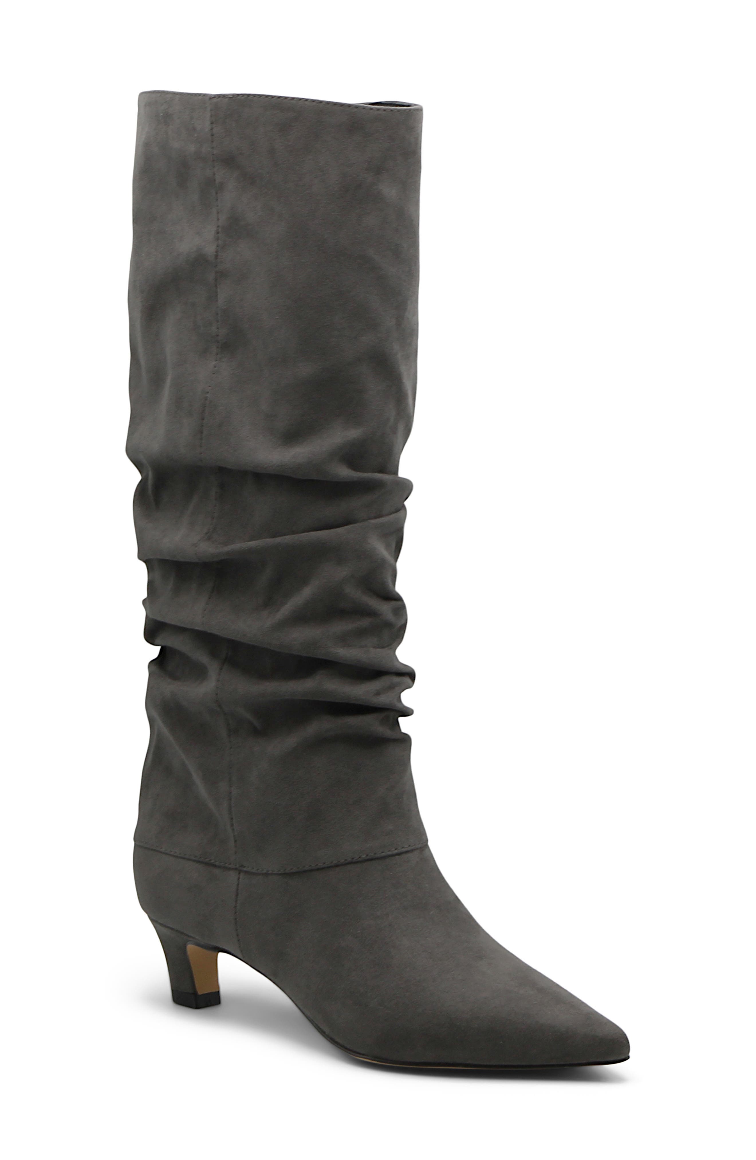Access Slouch Pointed Toe Kitten Heel Boot, Main, color, CHARCOAL