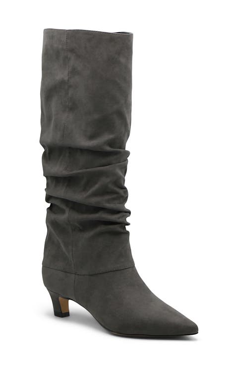 Access Slouch Pointed Toe Kitten Heel Boot