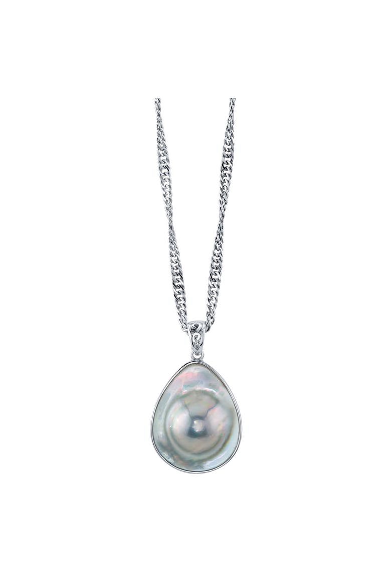 White Akoya Mabe Skyler Pendant, Main, color, Sterling Silver