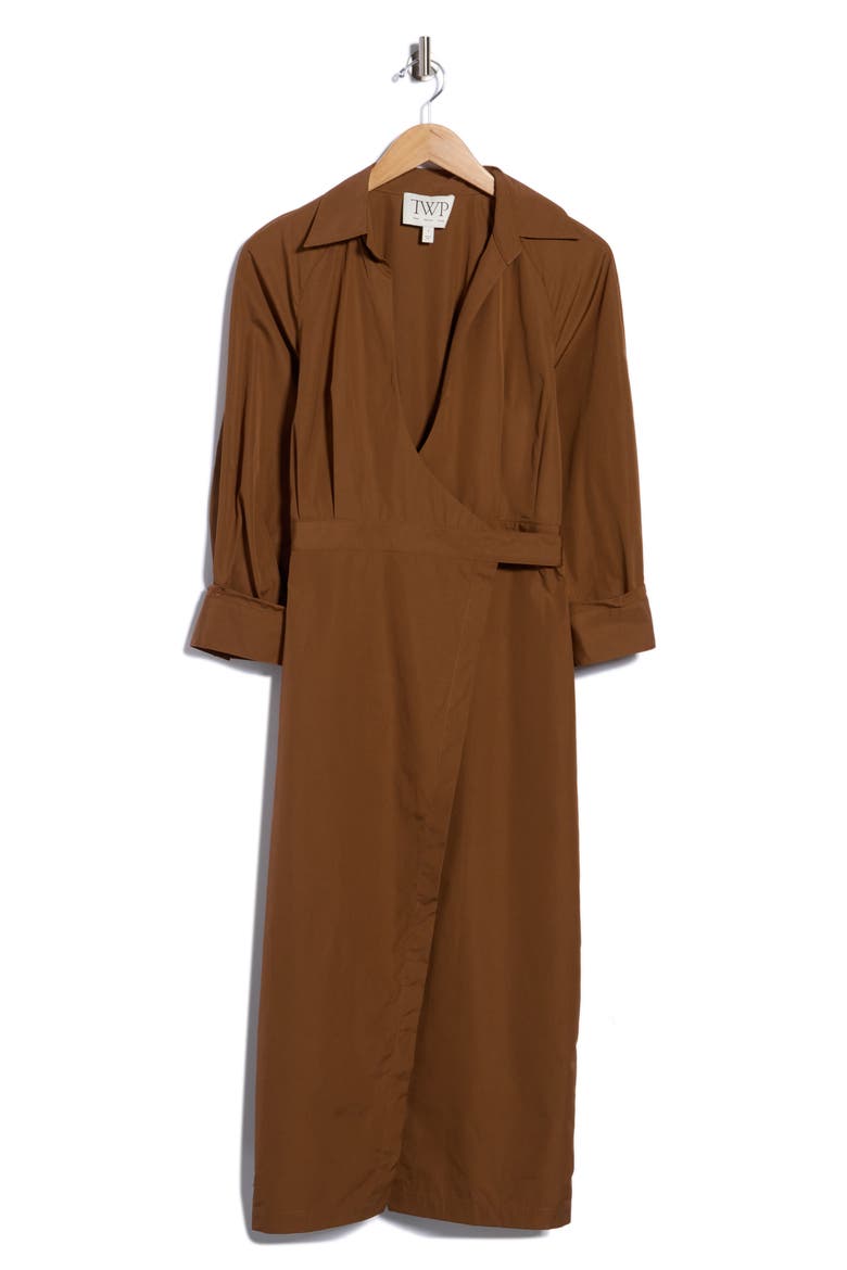 The Walkaway Wrap Midi Dress, Main, color, EMPERADOR