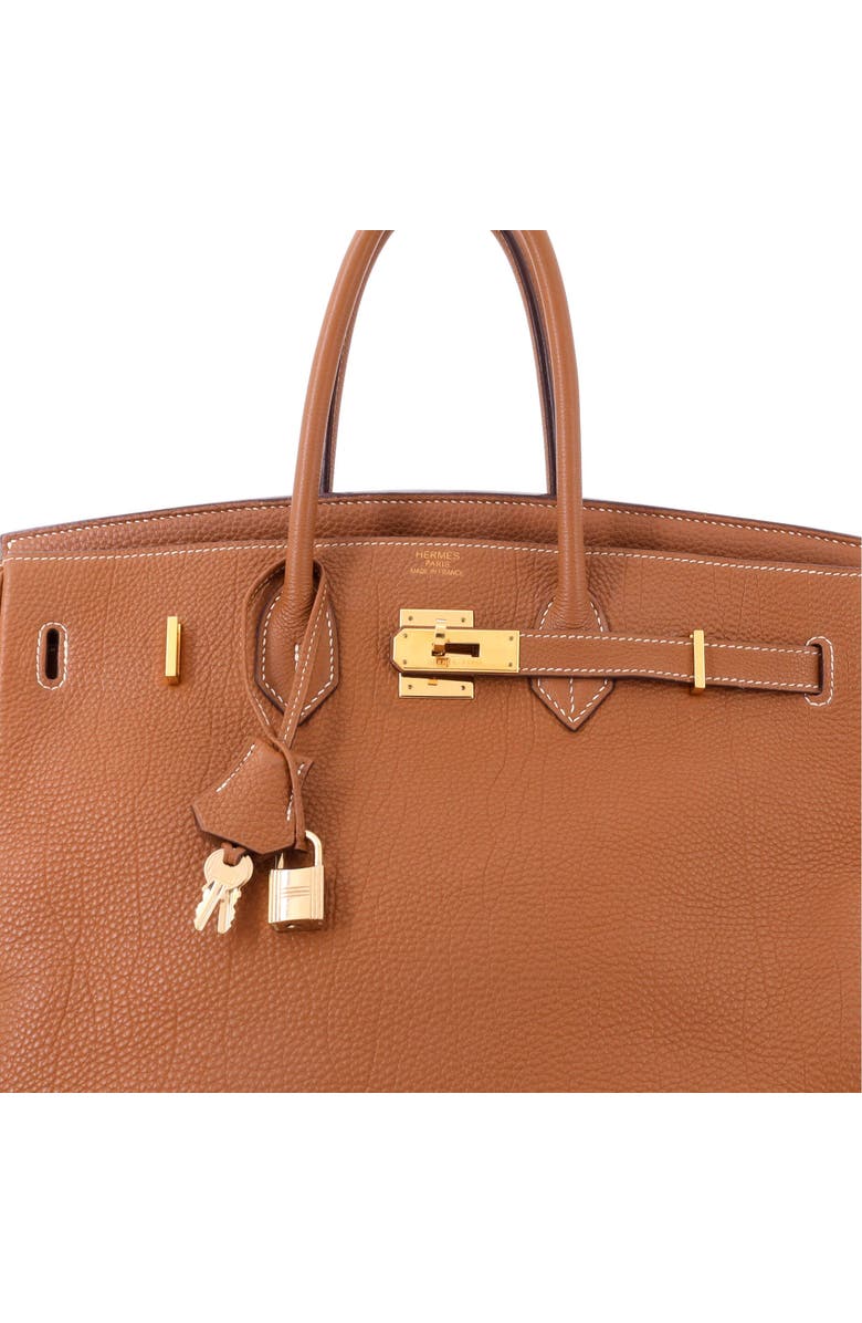 Pre-Owned Hermes Birkin Handbag Brown Fjord with Gold Hardware 35, Alternate, color, Gold