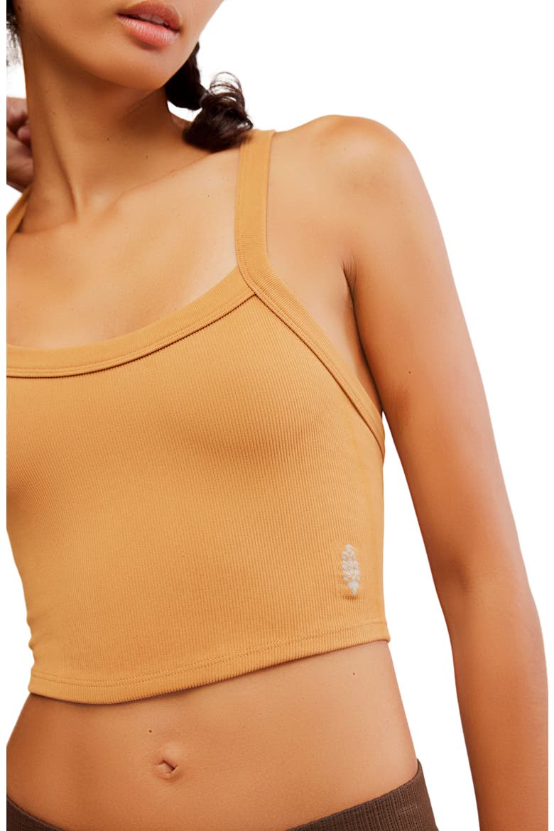 FP Movement All Clear Rib Crop Camisole, Alternate, color, CAMEL