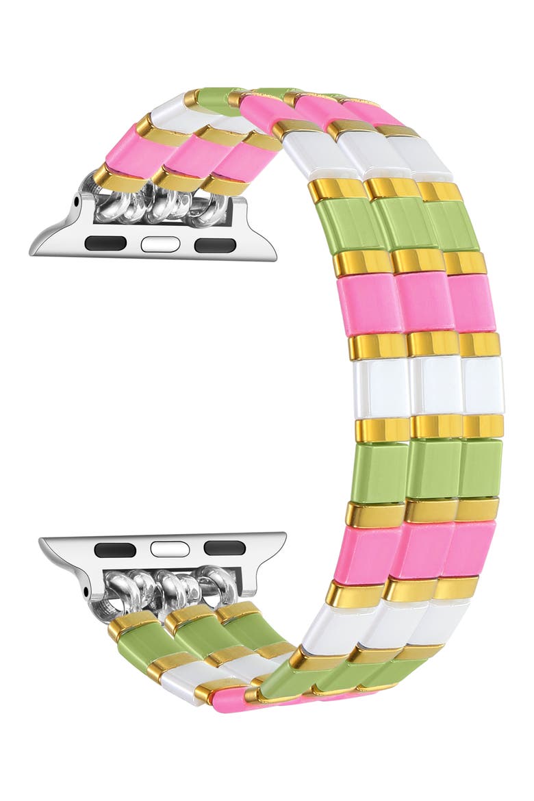 Slim Beaded Bracelet Apple Watch® Watchband, Alternate, color, PINK