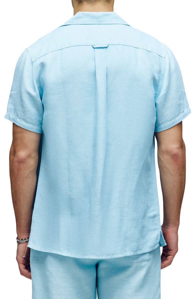 Psycho Bunny Windcrest Linen Blend Camp Shirt, Alternate, color, 